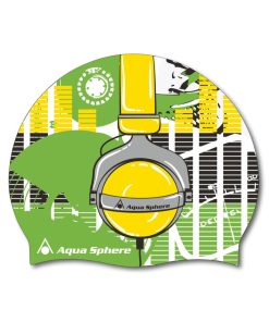 Aqua Sphere Headphones Graphic Silicone Swim Cap - 2017