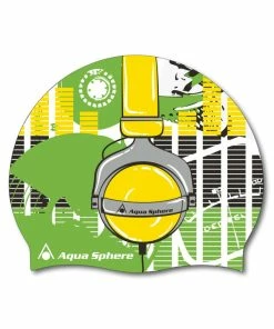 Aqua Sphere Headphones Graphic Silicone Swim Cap - 2017
