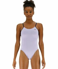 TYR Women's Solid Lavender Tetrafit Swimsuit - 2023