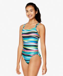 Speedo Women's Party Pattern Volt Back Swimsuit - 2022