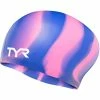 TYR Multi-Color Long Hair Silicone Swim Cap - 2023