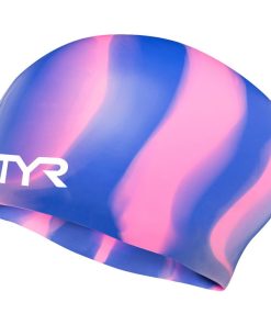 TYR Multi-Color Long Hair Silicone Swim Cap - 2023